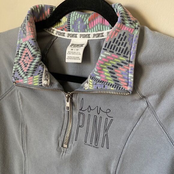 VICTORIA’S Secret Pink Quarter Zip Pullover - Picture 1 of 9